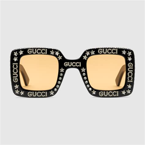 gucci crystal sunglasses black|Gucci sunglasses unisex.